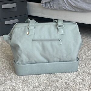 BEIS Slate Blue Gray weekender bag